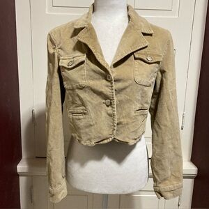 Arizona Jean Co. Beige Corduroy Crop Blazer Jacket Size Youth 18 Women’s Size S